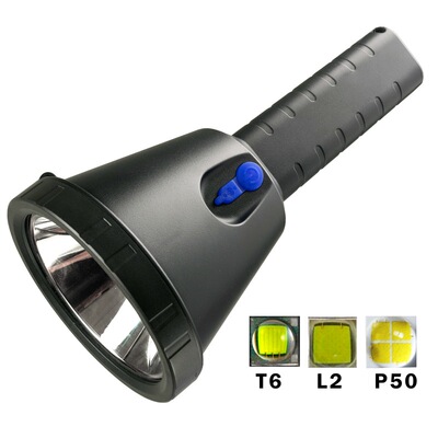 LED flashlight P50 Flashlight Handheld Searchlight LED charge T6 L2 high-power white light Yellow light