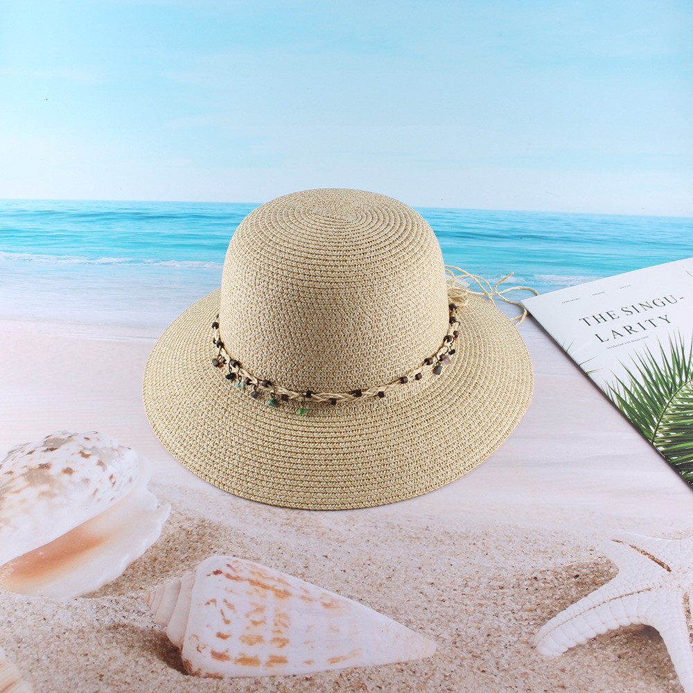 Verano estilo coreano moda paja cúpula pescador sombrero playa vacaciones sol protección sol sombra playa sombrero hembra paja sombrero personalización
