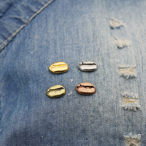 European and American clothing corsage manufacturers wholesale coffee appliance series badges metal coffee bean brooch collar pin accessories