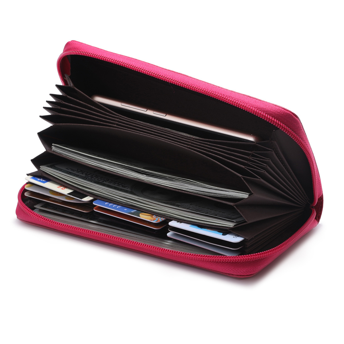 165g Weight Polyester Lining Material Zipper Closure Type Business, Travel Occasion Leather Material Solid Color Pattern Unisex Gender Fashion Style Square Shape Coffee, Pink, Purple, Red, Blue, Black Color Anti-rfid Creative Men's And Women's Leather Long Wallets Multi-function Zipper Wallet 16