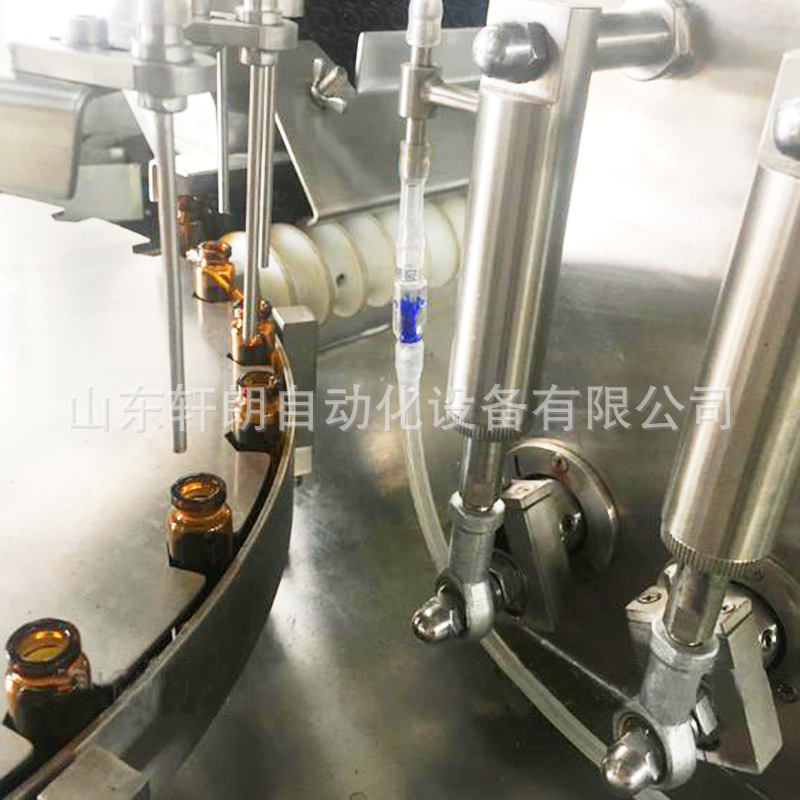 灌装轧盖机轩朗自动化生产 液体酒精口服液灌装机 灌装轧盖机价格
