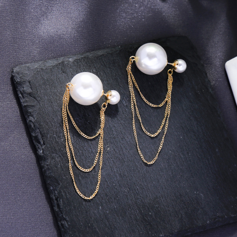 Multi-layer Fringed Earrings Fashion Korean Pearl Earrings Women Wholesales Fashion display picture 11