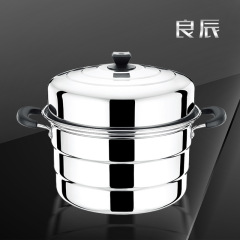 42cm stainless steel thickened large steamer steamer commercial magnetic three-layer steamer three-grate steamer household