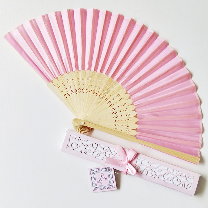 Abanico de seda rosa n.º 2 más caja de papel rosa *Nº 1