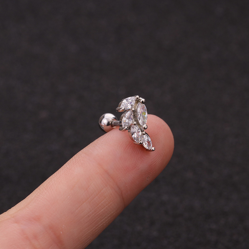 Fashion New Zircon Flower Love Bowknot Screw Alloy Ear Bone Nails display picture 7