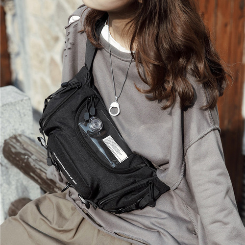 Factory direct sales new fashion outdoor student male waist bag female trendy brand waist bag chest bag anti-theft mobile phone cashier bag