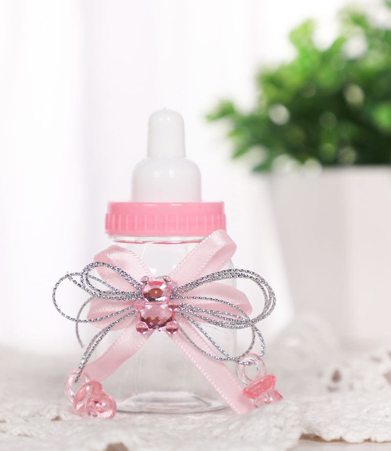 European-style Creative Cute Milk Bottle Transparent Plastic Wedding Candy Box Baby Shower Birthday Gift Packaging Sugar Box display picture 3