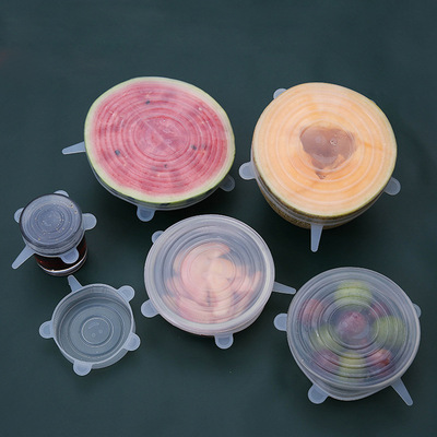 保鲜盖6件套密封保鲜硅胶万能膜碗盖盘冰箱微波炉加热乳胶保鲜膜