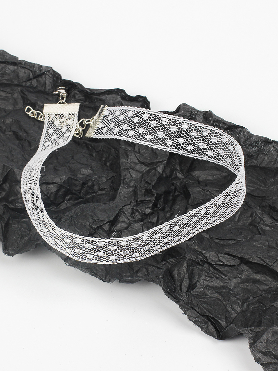 Women'S Gender Simple Style Polka Dots Alloy Lace Choker Wholesale