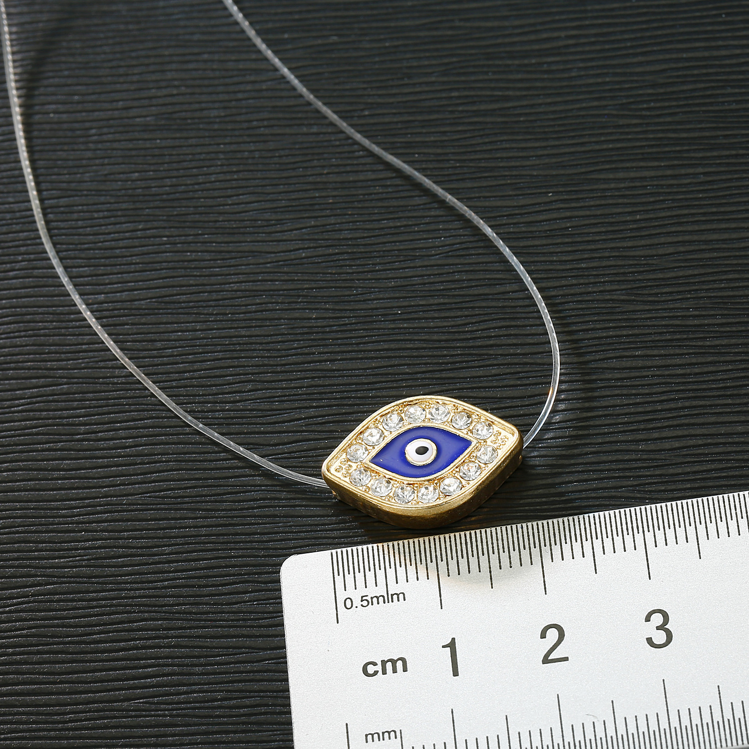 مجوهرات غير مرئية قلادة الزركون قلادة العين شفافة الشيطان العين قلادة display picture 3