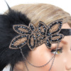 [Innovation] 1920s black feather head jewelry flowing Soviet head with Gatsby Dance banquet feather head jewelry