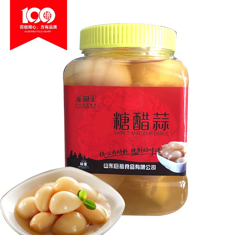 厂家供应罐装糖醋蒜 酱菜泡菜 鲜大蒜腌制而成味道鲜美脆嫰500g|ru