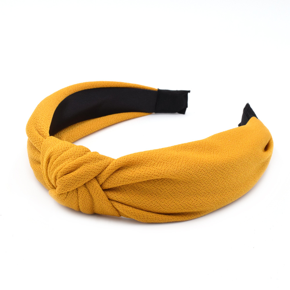 Autumn New Pure Color Breathable Cloth Art Wide Side Korea Simple Face Wash Hair Accessories display picture 7