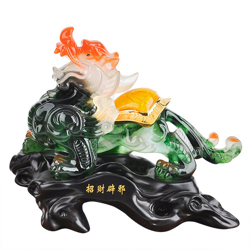 Factory direct sales resin crafts, imitation jade, fortune, home decorations, living room decorations, shop opening gifts