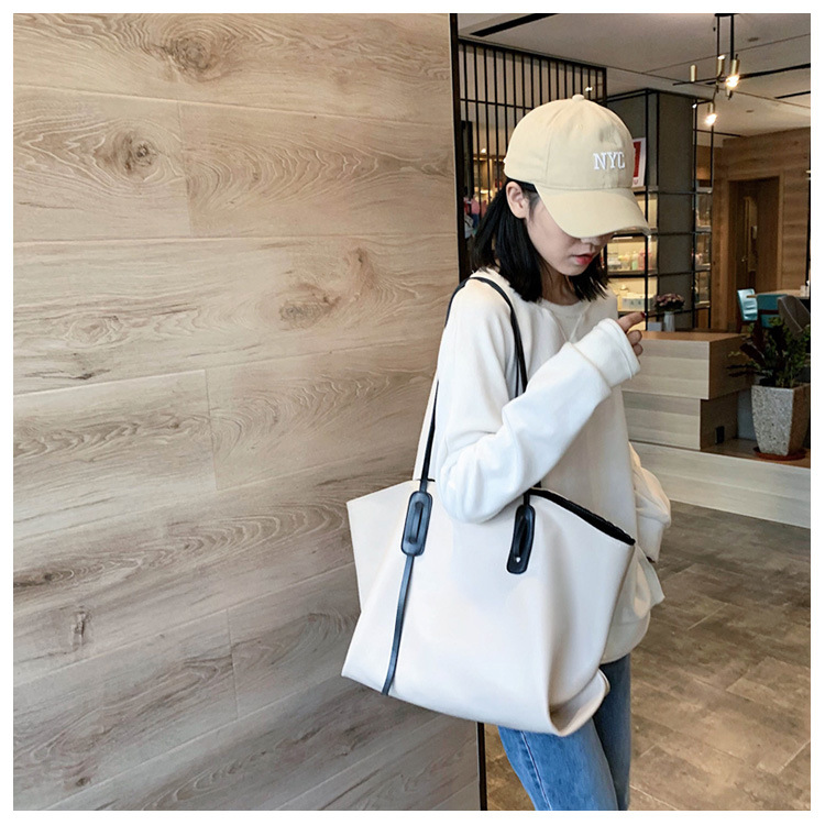 Autumn And Winter Soft Surface Big Bag 2019 New Trendy Korean Textured Shoulder Bag Large Capacity Fashion Tote Bag display picture 22