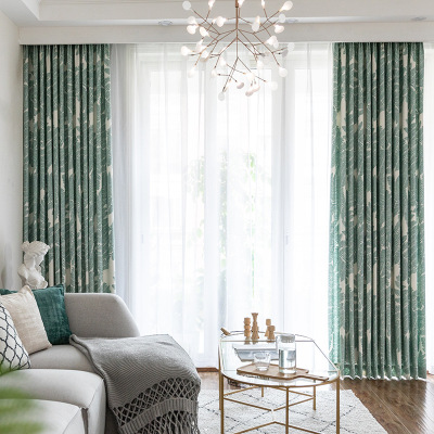 direct deal new pattern Nordic thickening Cotton and hemp printing shading a living room bedroom Curtains Finished custom