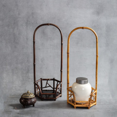 Purple bamboo and plum deer cool stove rack bamboo cool stove table sencha stove storage rack tea ceremony display tea set accessories