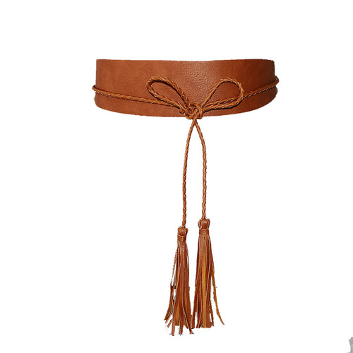 Factory Sales European and American Decorative Women's Waist Belts, Tassel Wide Waist Belt for Women
