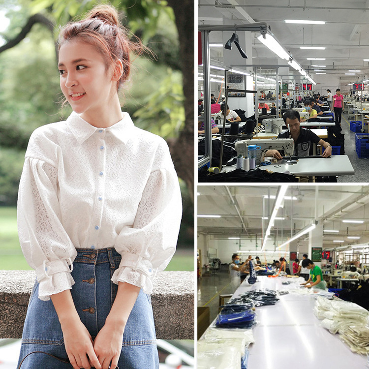 Guangzhou Taofang Factory Japanese and Korean Fashion Three-Quarter Puff Sleeves Spring and Summer New Women's Shirts Come with Patterns and Customization Guangzhou Taofang Factory Japanese and Korean Fashion Three-Quarter Puff Sleeves Spring and Summer New Women's Shirts Come with Patterns and Customization