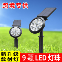 Solar ground plug light with solar body sensor spotlight, dual light, dual color outdoor waterproof courtyard lawn light RGB