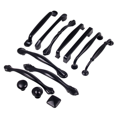 Factory direct sales American black cabinet wardrobe handle cabinet door drawer door handle modern simple single hole small handle