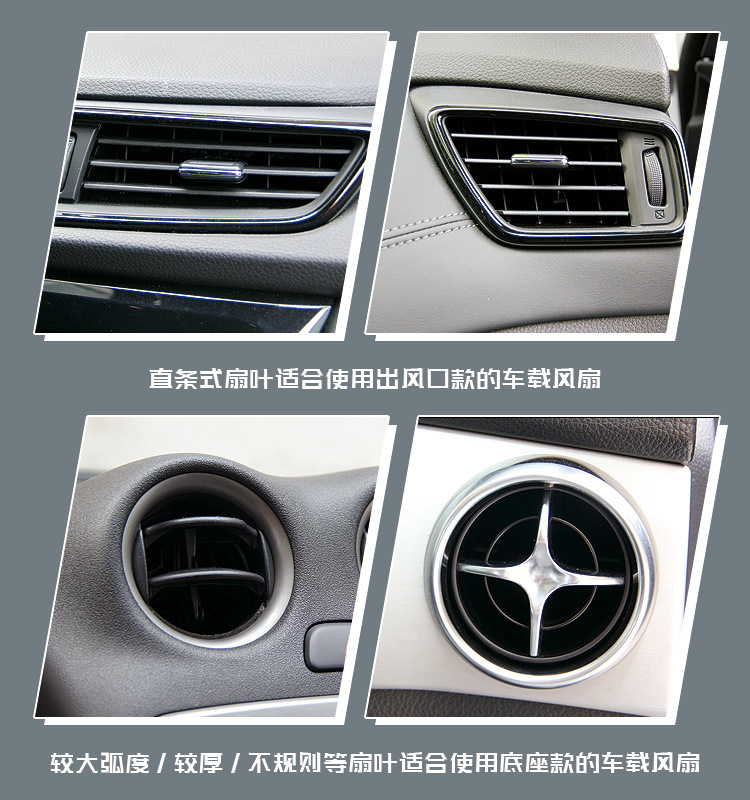 Car Fan Car Multifunctional Electric Fan Car Air Outlet Center Console Wind Expansion USB Mini Fan