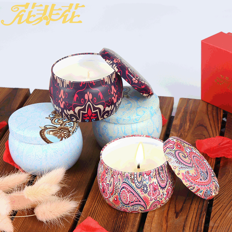 地摊货源马口铁香薰蜡烛 天然植物精油大豆蜡 婚礼伴手礼手工杯蜡