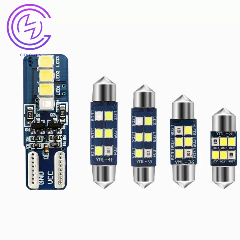 双尖 T10 一抹蓝 阅读灯动态LED车内阅读灯氛围灯牌照灯蓝转白