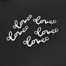 Love字母鋼鈦不銹鋼飾品吊墜配件不銹鋼手鏈項鏈DIY飾品配件