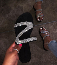 Diamond Flat-soled Ladies Shoes Women Slippers Z summer Ь