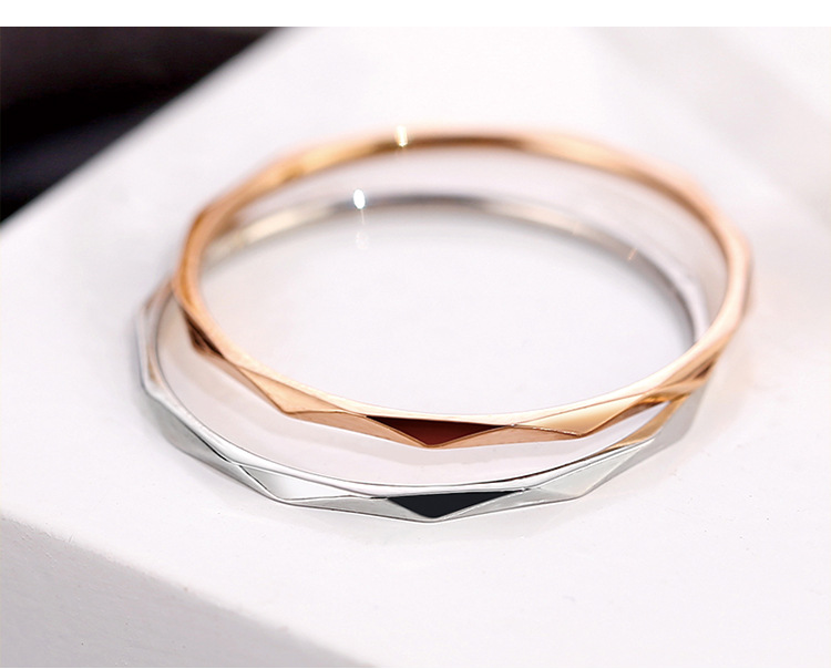 Titanium Steel 18K Gold Plated Simple Style Plating Solid Color Titanium Steel Rings display picture 2
