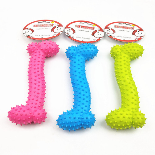 Manufacturer Direct Sales Promotion Gift Chew-resistant Solid Bone Dog Toy TPR Grinding Spiky Pet Toy