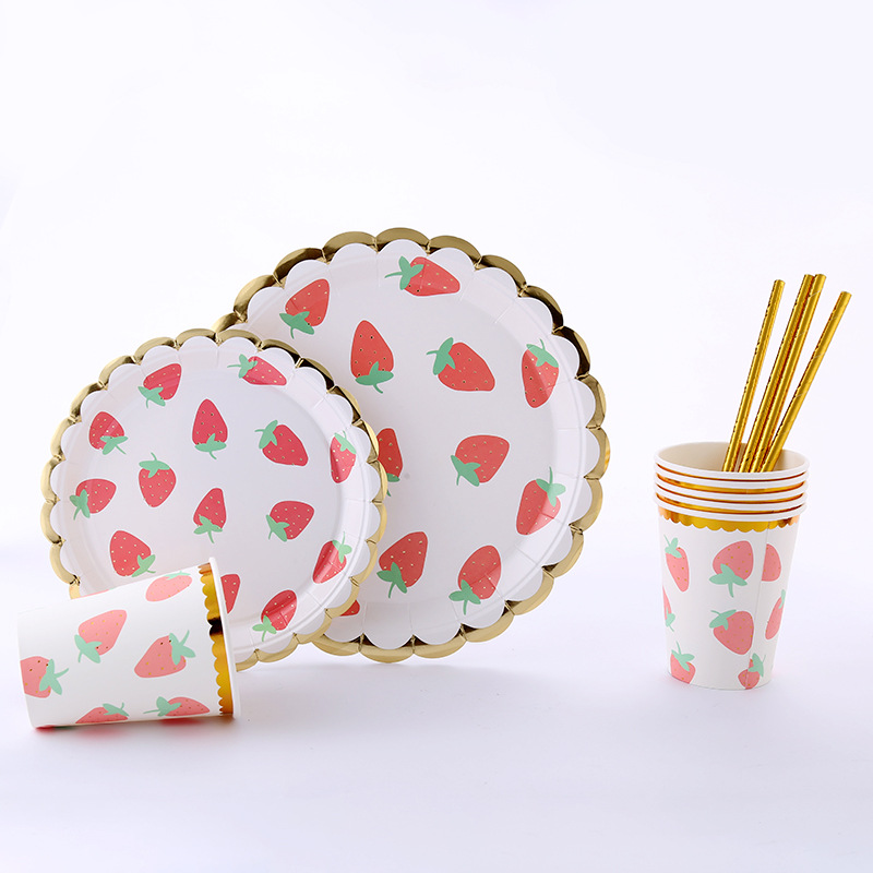 Pastoral Fruit Paper Birthday Drinking Straw Decorative Props Tableware display picture 4