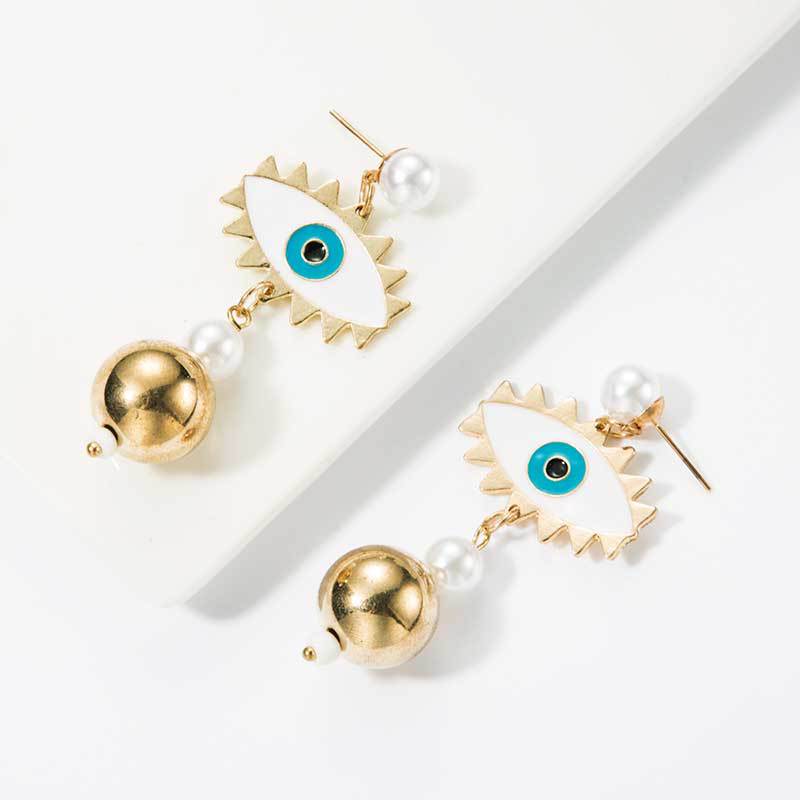 Devil Eye Pearl Earrings Fashion Punk display picture 5