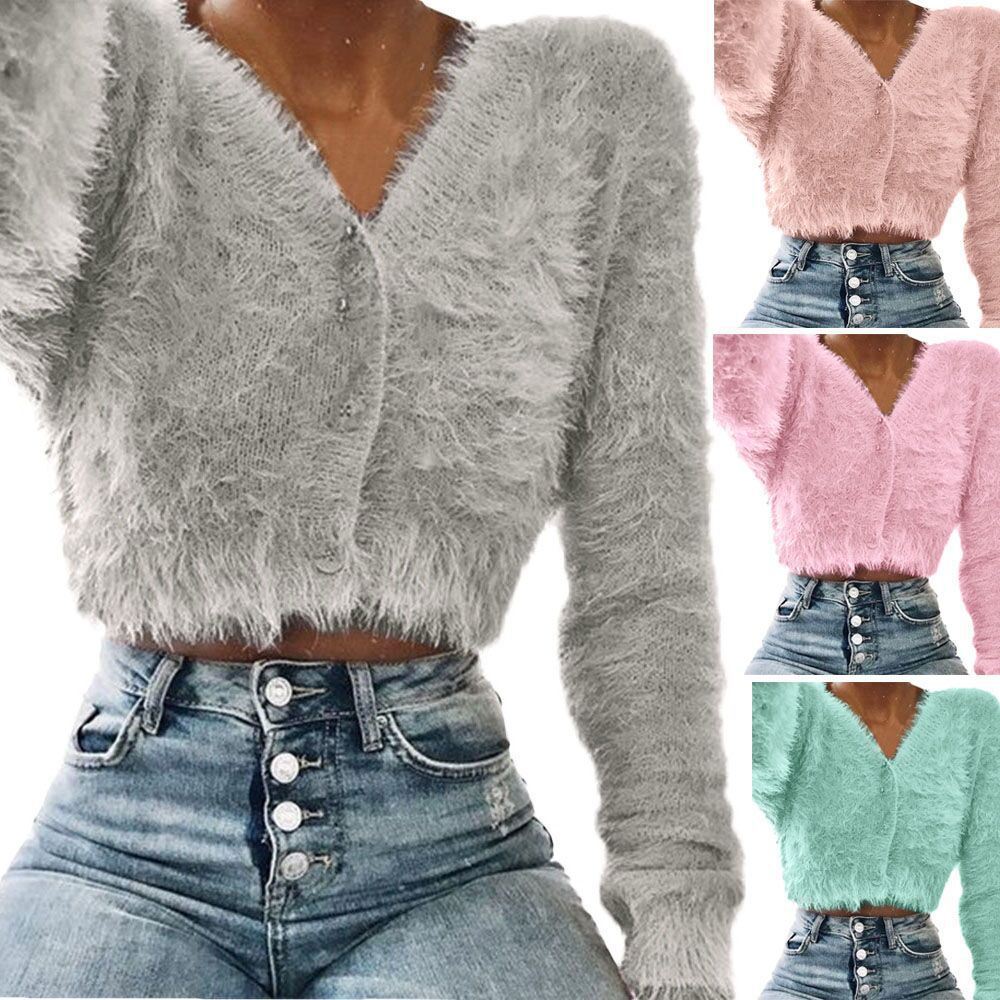 Explosive Autumn and Winter Women's Loose Furry Sweater