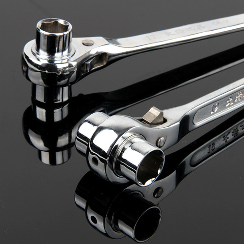 Rapid Lever Wrench Quick Turning Two-Way Sleeve Adjustable Automatic Double-Head Spur Wheel Tool