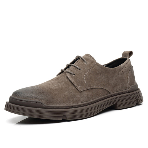 Spring and Autumn New Style Martin Boots Men's Low-top Genuine Leather Trendy Shoes Korean Style Trendy British Style Retro Short Boots Work Shoes Large Size