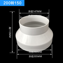 管道风机转换接头塑料油烟机排烟管变径圈排气管通风管变径大小头