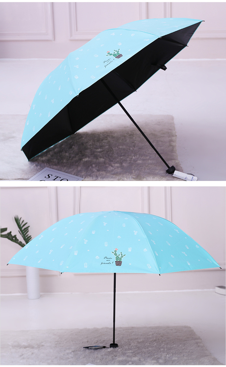 2019创意新款夏天户外防紫外线太阳伞黑胶防晒遮阳伞三折伞定制详情图10