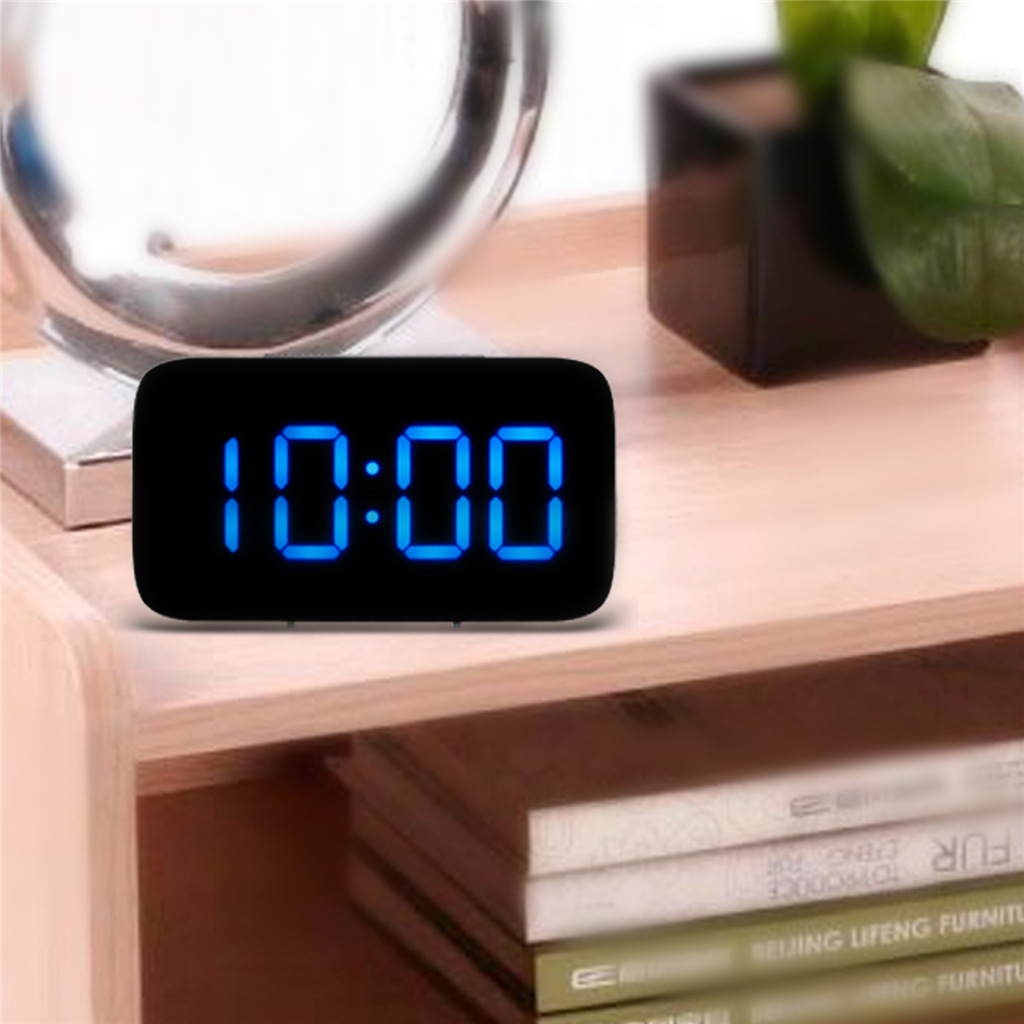 Reloj despertador con espejo LED controlado por voz