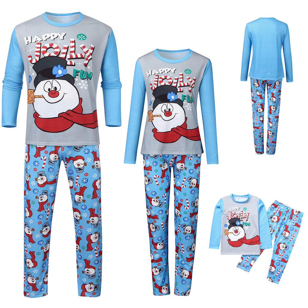 Casual Cartoon Snowman Cotton Family Matching Outfits display picture 1
