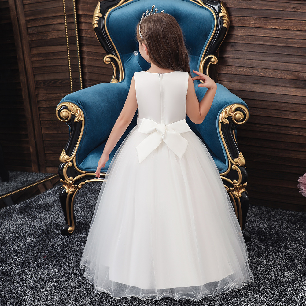 Children's Dress Girls Princess Tutu White Flower Girl Wedding Dress Children Dress display picture 1