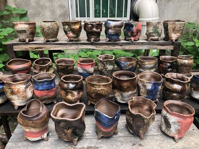 Maifanite Retro manual Succulent Flower pot Jingdezhen Countryside Ceramic pots wholesale Home Furnishing decorate Decoration