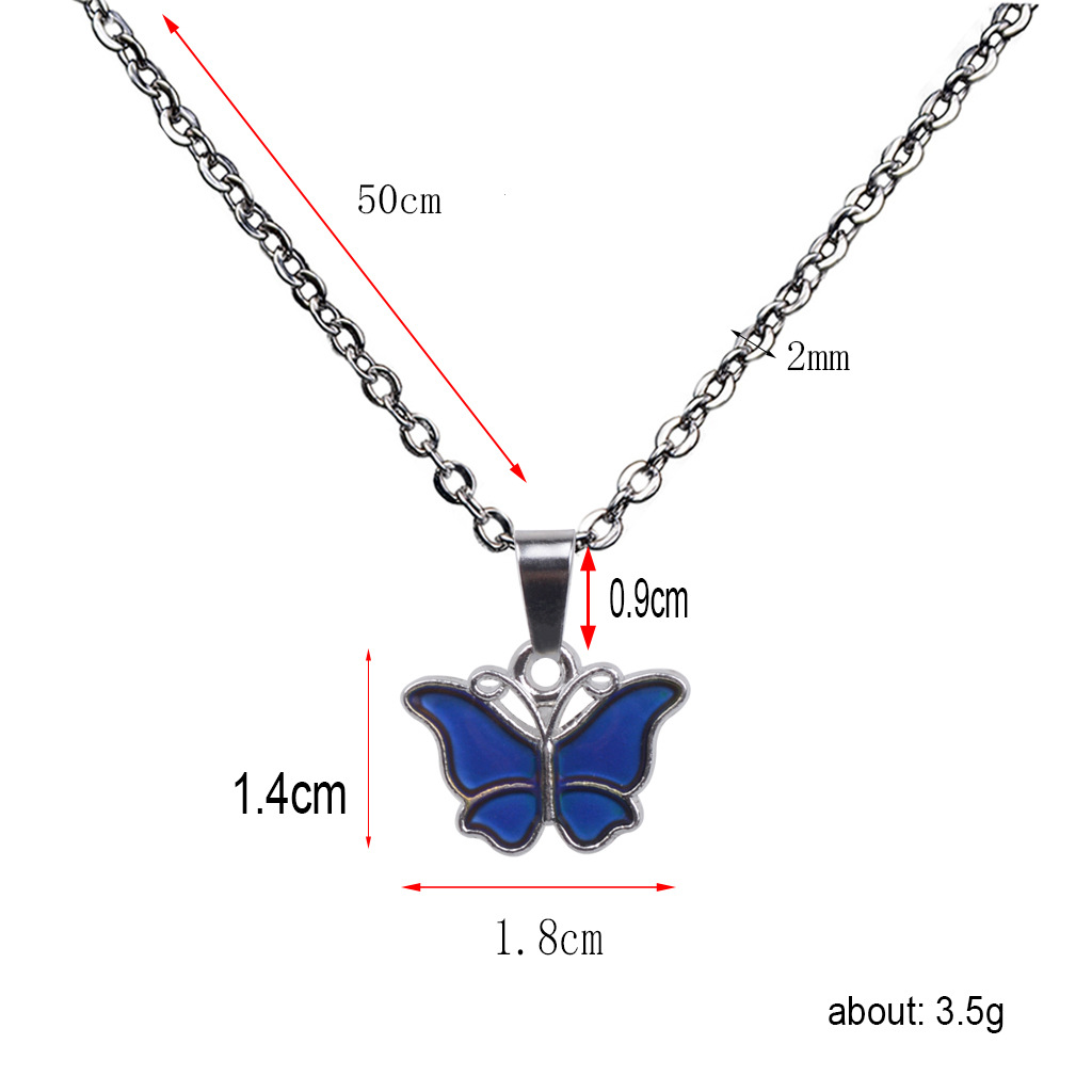 Cute Little Butterfly Pendant Stainless Steel Necklace display picture 2