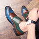 2020 Spring New Brock Colorblock Large Size Leather Shoes Men's Fashion Trendy Gentleman British Style Dress Shoes