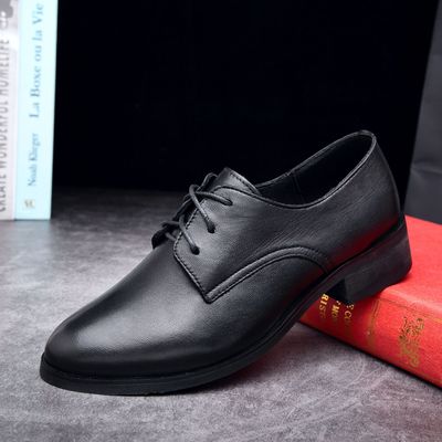 genuine leather Single shoes Classic retro British style Tip Frenum Flat bottom With crude leather shoes Lok Fu shoes On behalf of