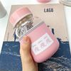 Capacious glossy handheld fresh fuchsia cigarette holder, cute cup with glass, Korean style