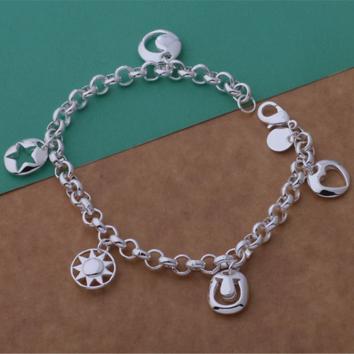 Серебряное украшение, браслет, оптом, европейский стиль, Aliexpress