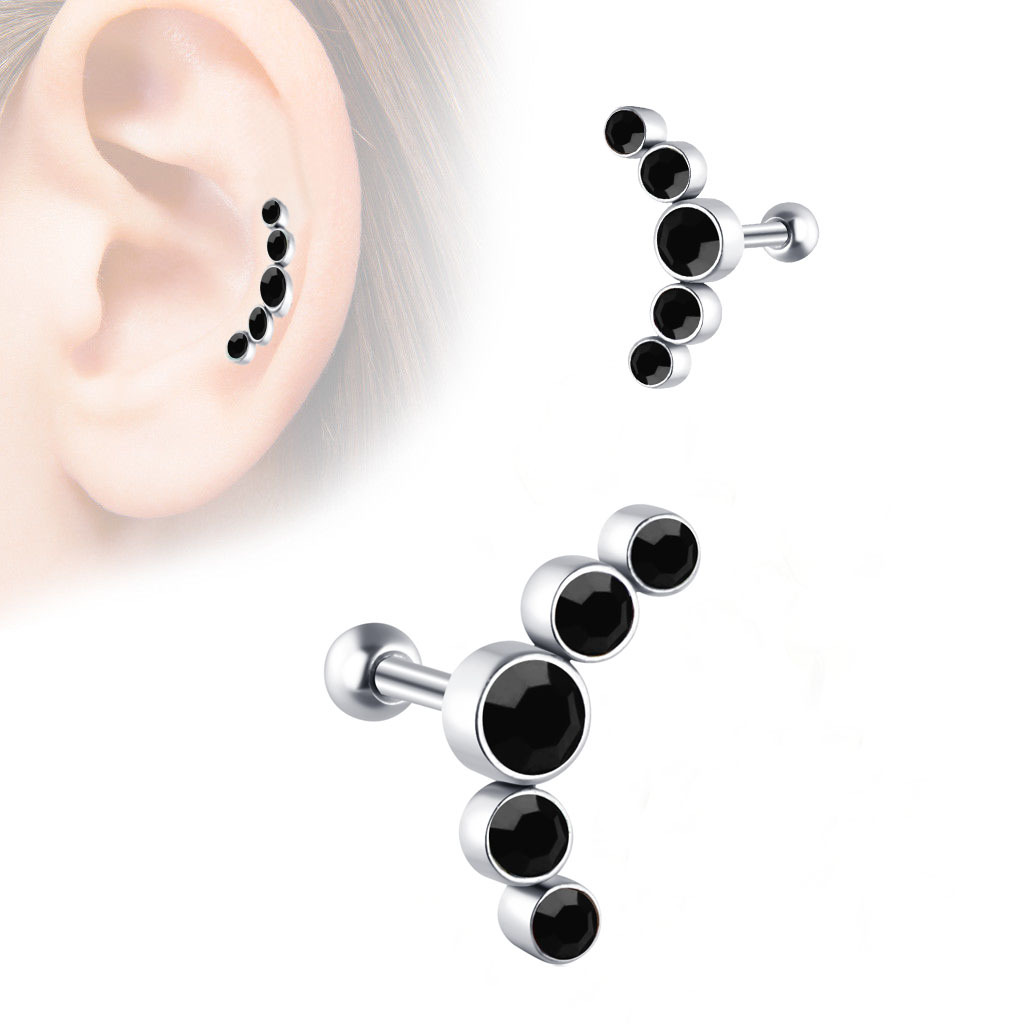 Fashion Geometric Stainless Steel Inlay Artificial Diamond Ear Studs 1 Piece