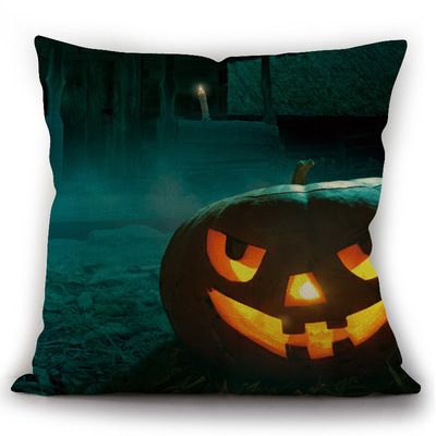 new pattern Halloween Pillows Cartoon Pumpkin Grimace candy HappyHalloween Flax Cushion cover Pillowcase